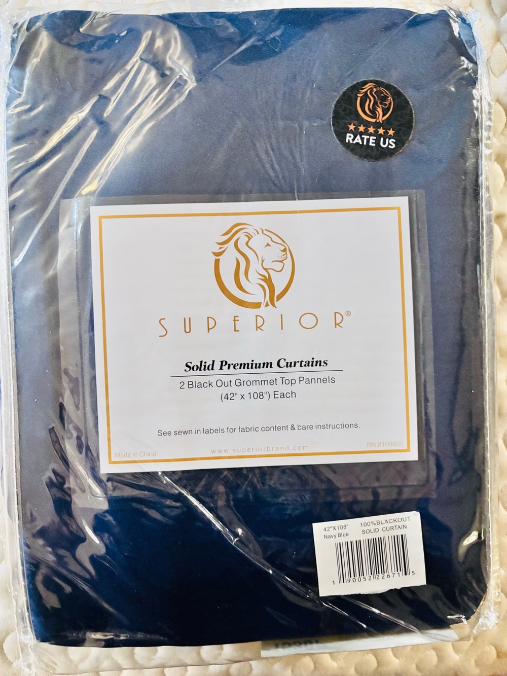 Solid Premium Blackout Curtains - Navy Blue